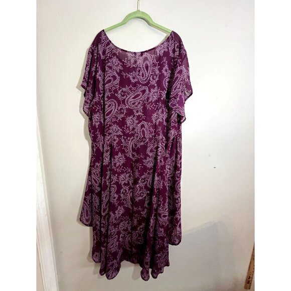 Torrid Floral Hi Low Top  26 Purple Paisley Boho Western Retro Indie Folk Chic - Picture 7 of 11